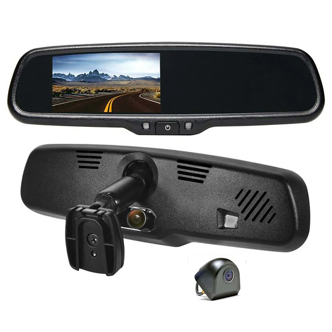 Rear View Safety - Silverado 3500 Mirror Monitor with Dash Camera, Tailgate Camera, 33ft Cable