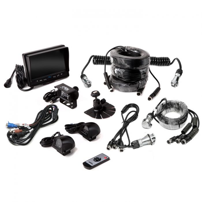 Rear View Safety Backup Camera System with Side Cameras and Multi-Camera Quick Connect KIT (RVS-770616-2133-NM)