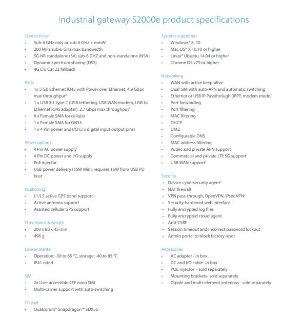 INSEEGO WAVEMAKER™ PRO 5G INDUSTRIAL GATEWAY S2000